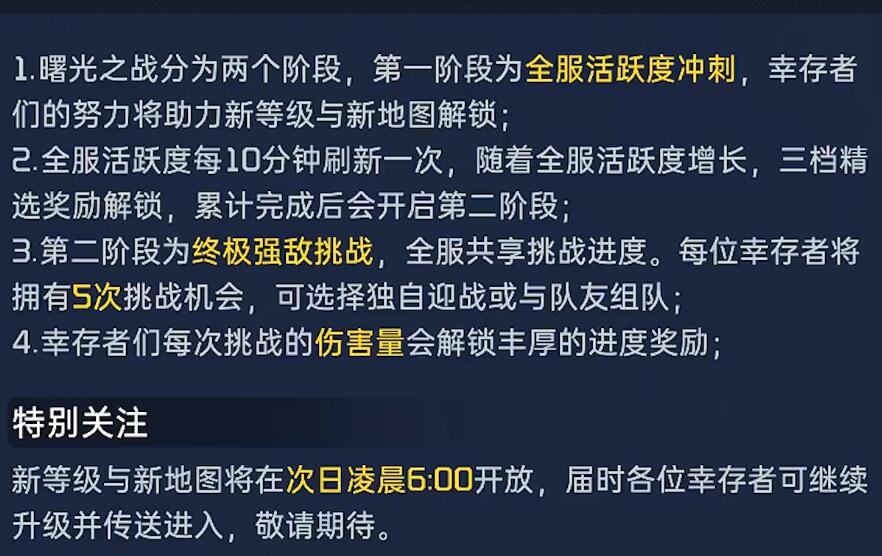 星球重启曙光之战玩法全解析：活跃度冲刺与强敌挑战详解