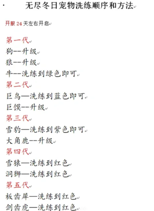 无尽冬日宠物培养全攻略：升级顺序与洗练心得
