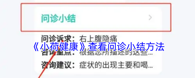 小荷健康APP问诊小结查看指南