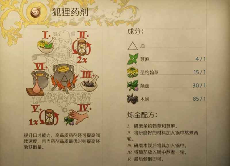 天国拯救2狐狸药剂配方全解析