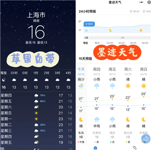 墨迹天气与苹果自带天气的准确性对比:哪个更可靠?