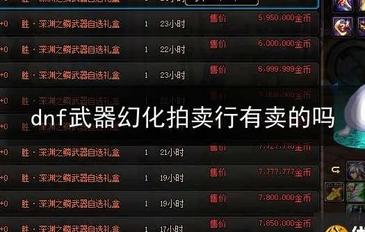 DNF拍卖行武器装扮攻略,如何用拍卖行提升战力,稀有装扮价格对比